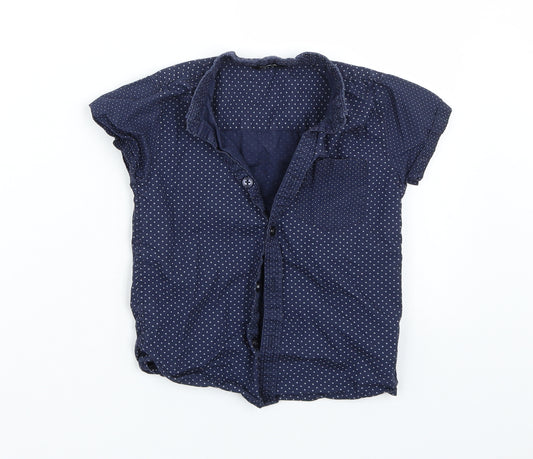Front view of George boys’ blue basic button-up, size 4-5, years