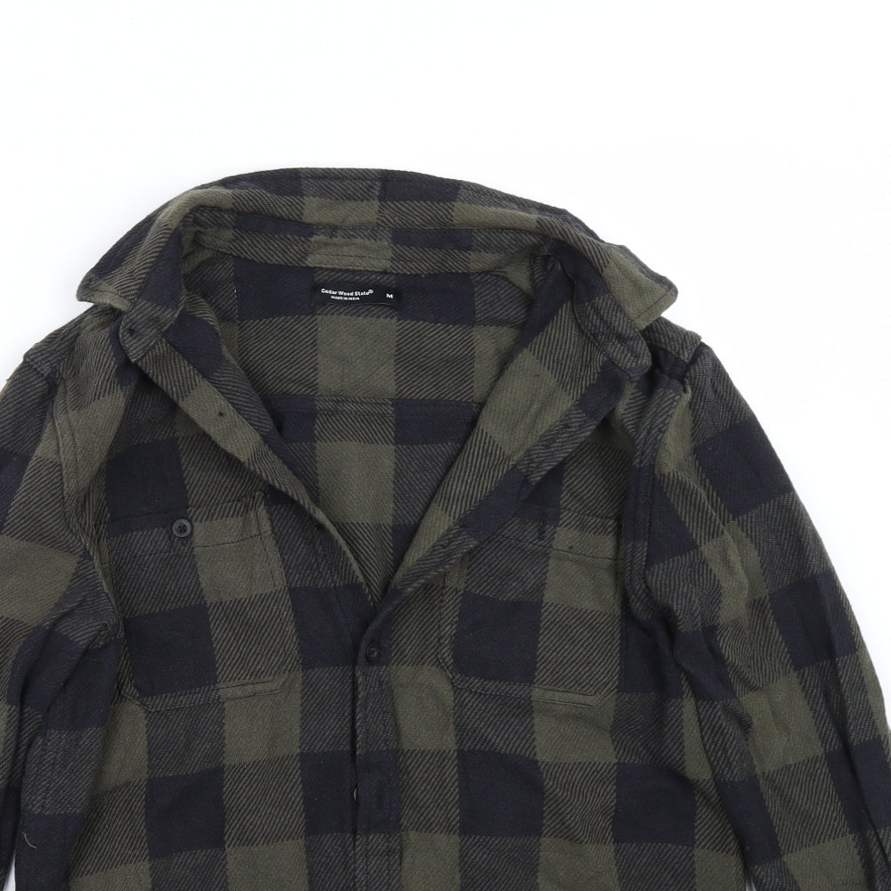 Cedar Wood State Mens Green Check   Button-Up Size M