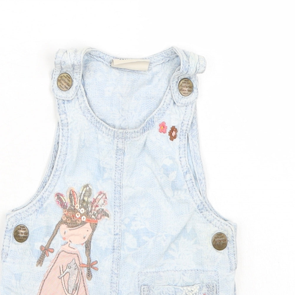 NEXT Girls Blue   Dungaree One-Piece Size 6-9 Months