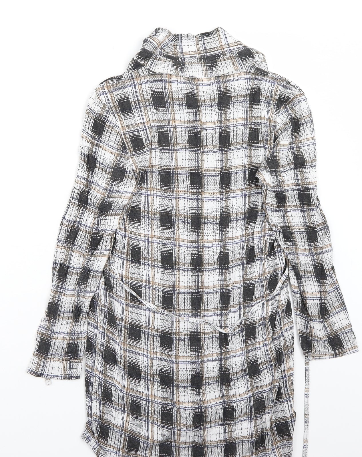 Select Womens Grey Check  Basic Button-Up Size 14