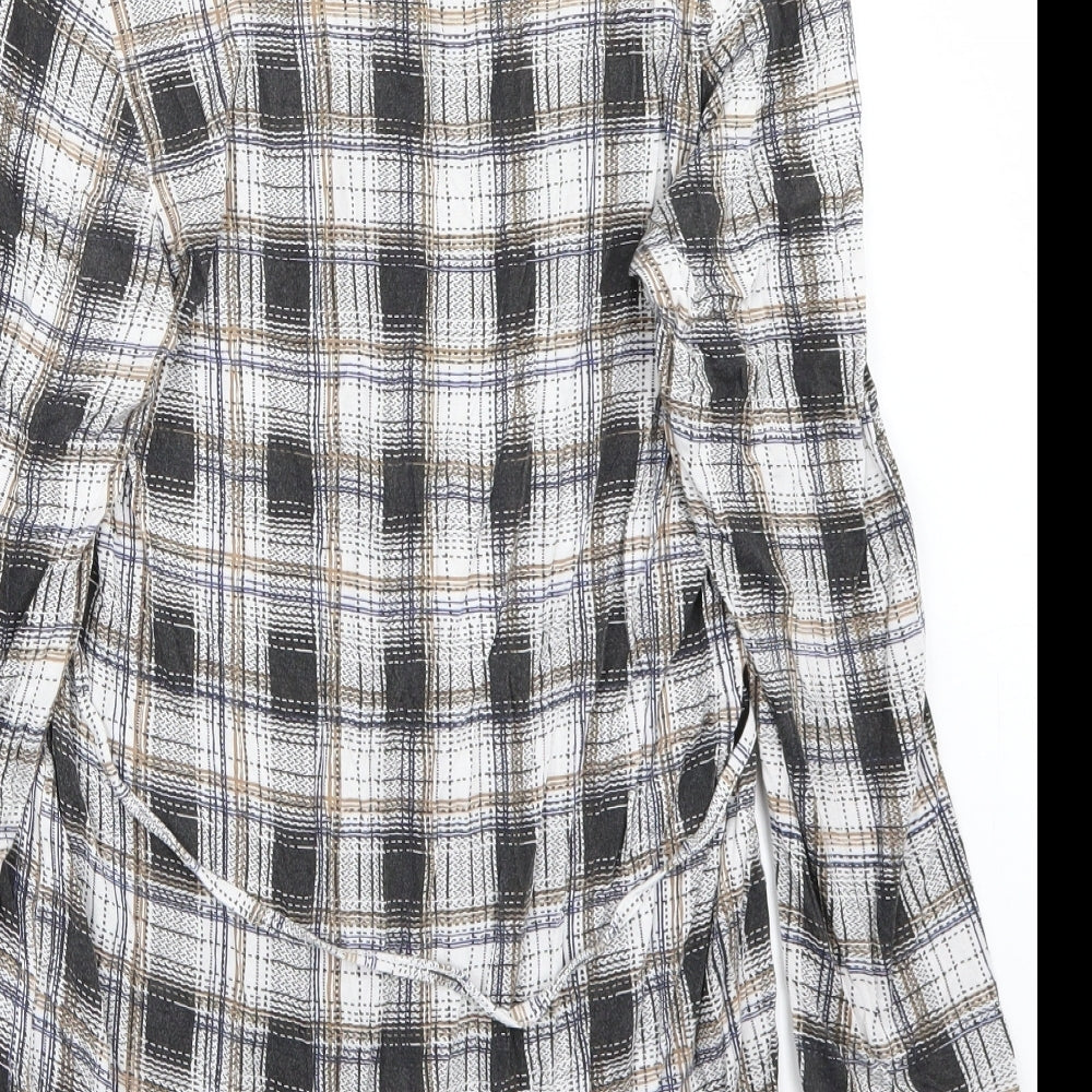 Select Womens Grey Check  Basic Button-Up Size 14