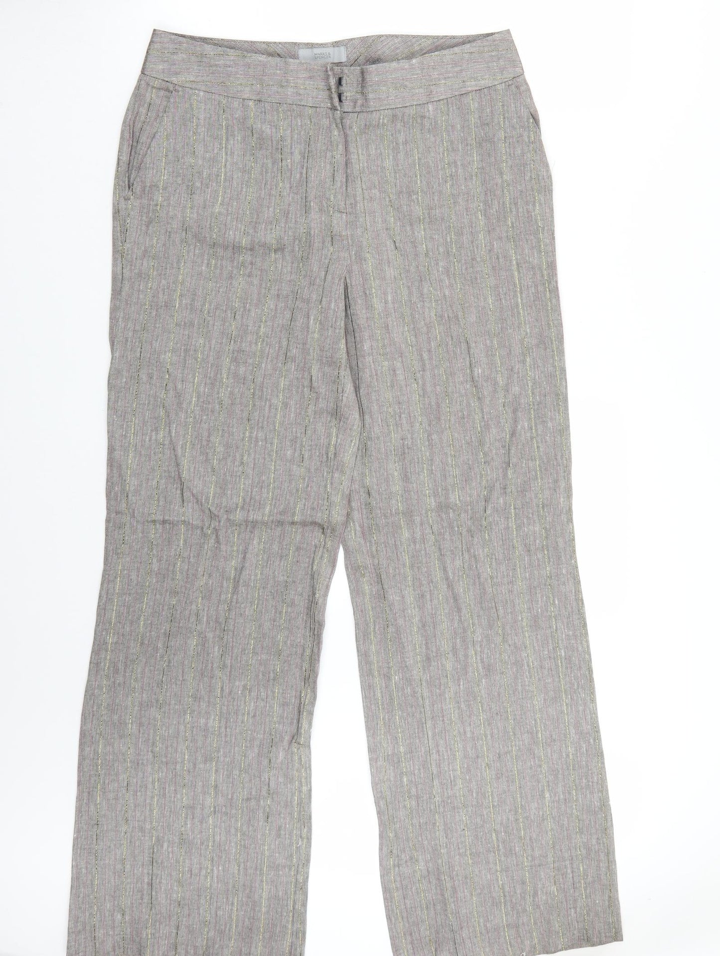 Marks and Spencer Womens Grey   Trousers  Size 14 L33 in