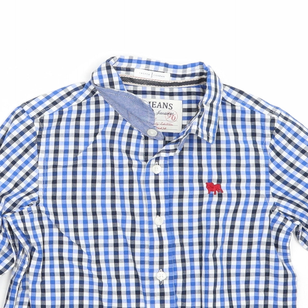 Jasper Conran Boys Blue Check Rayon Basic T-Shirt Size 5 Years
