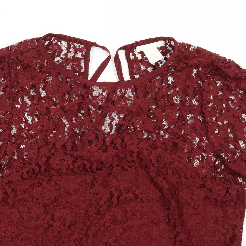 H&M Womens Brown   Basic T-Shirt Size 10