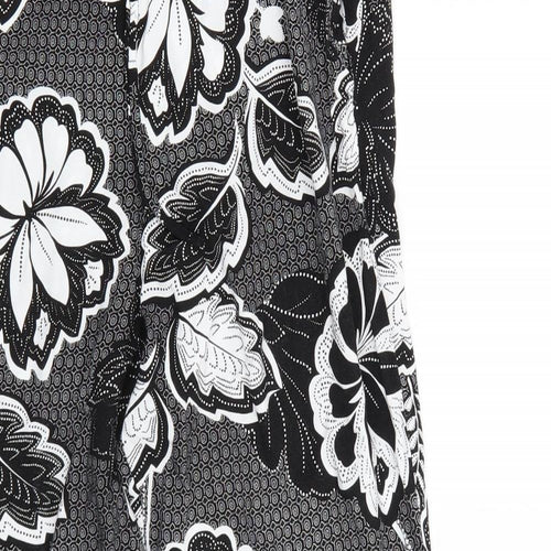 F&F Womens Black Floral  Trousers  Size 12 L28 in