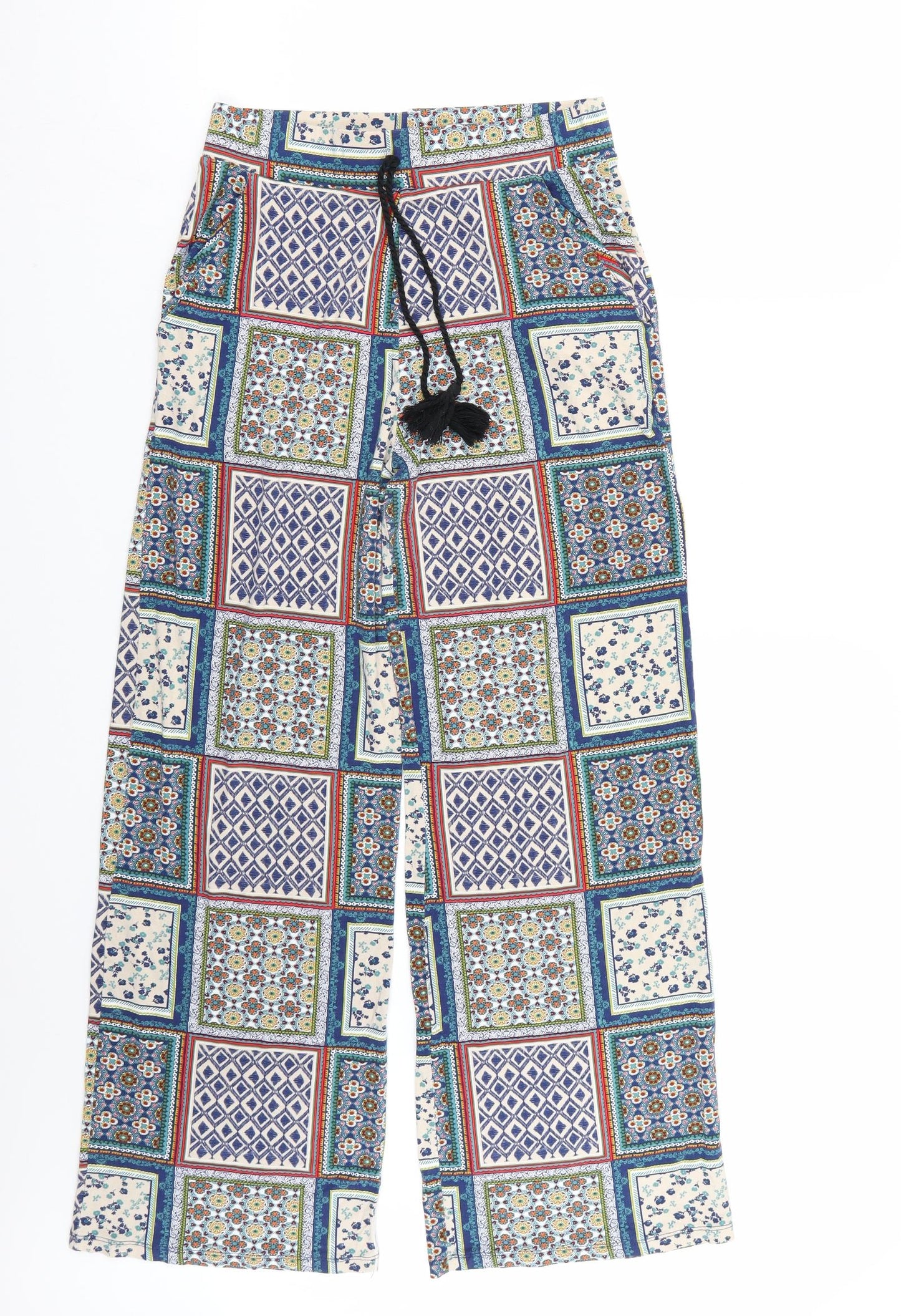 TU Womens Blue Paisley  Trousers  Size 10 L28 in