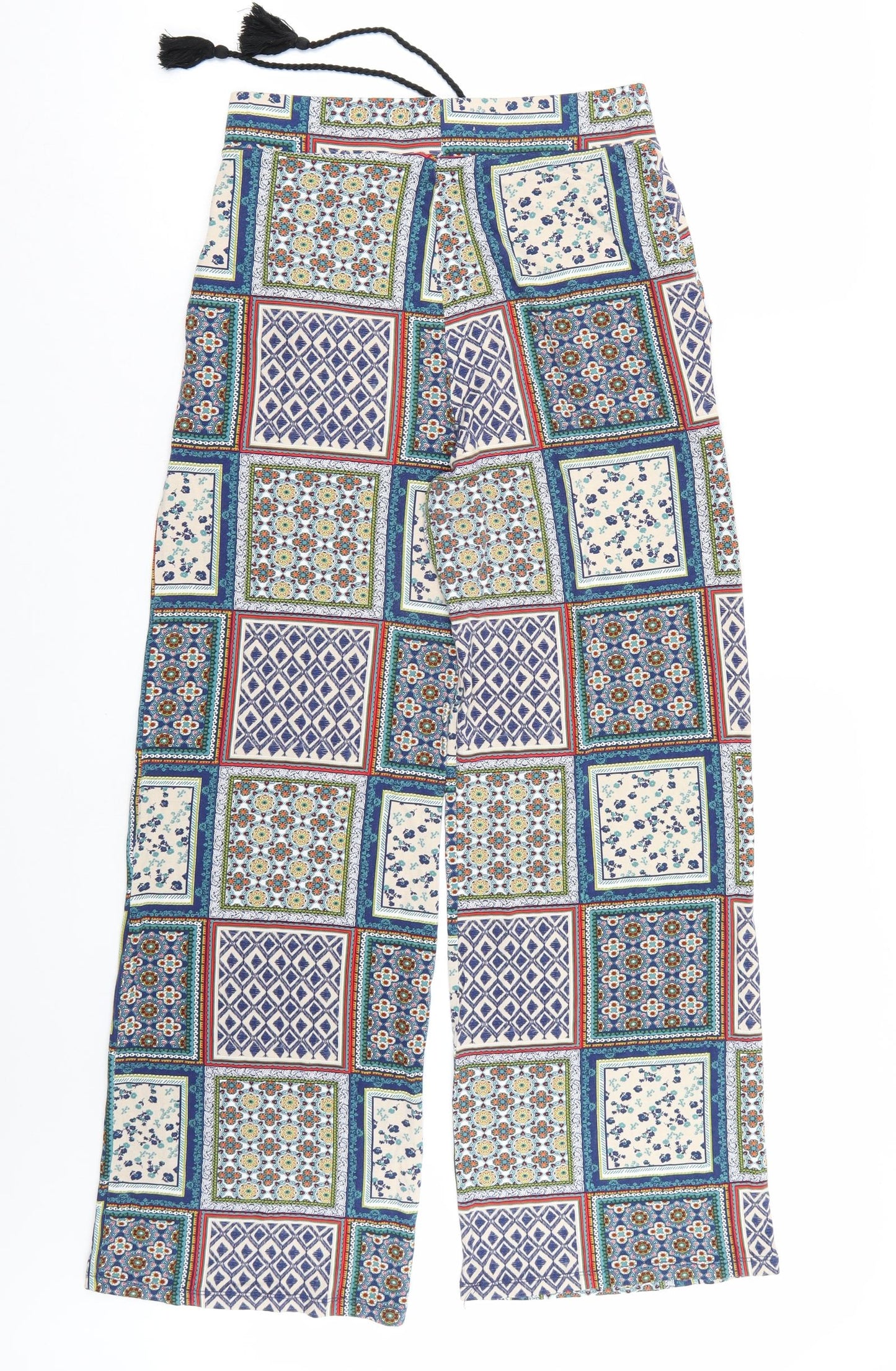 TU Womens Blue Paisley  Trousers  Size 10 L28 in
