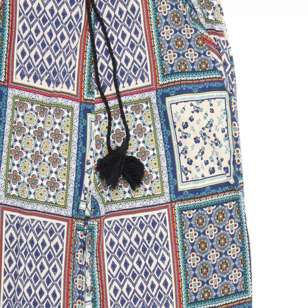 TU Womens Blue Paisley  Trousers  Size 10 L28 in