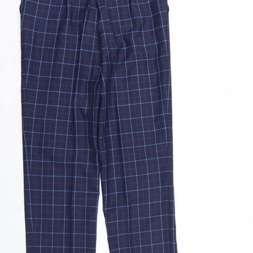 Preworn Womens Blue Check  Trousers  Size 14 L30 in