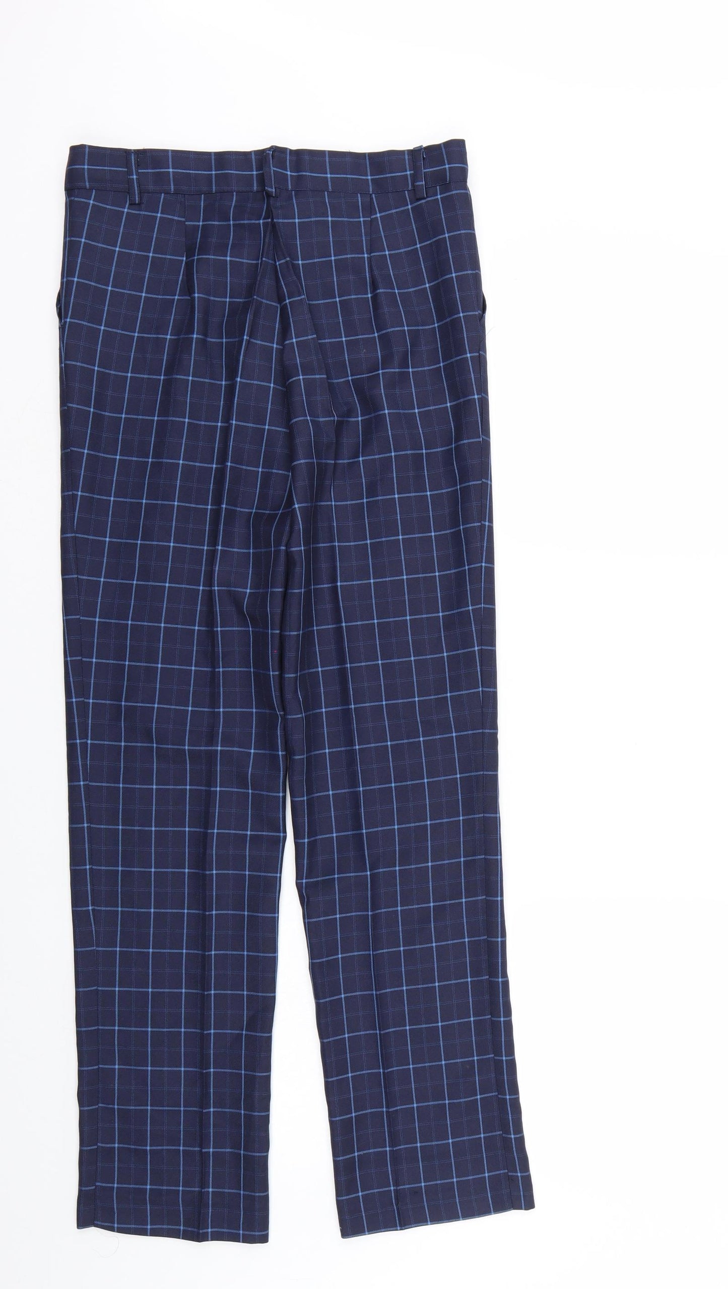 Preworn Womens Blue Check  Trousers  Size 14 L30 in