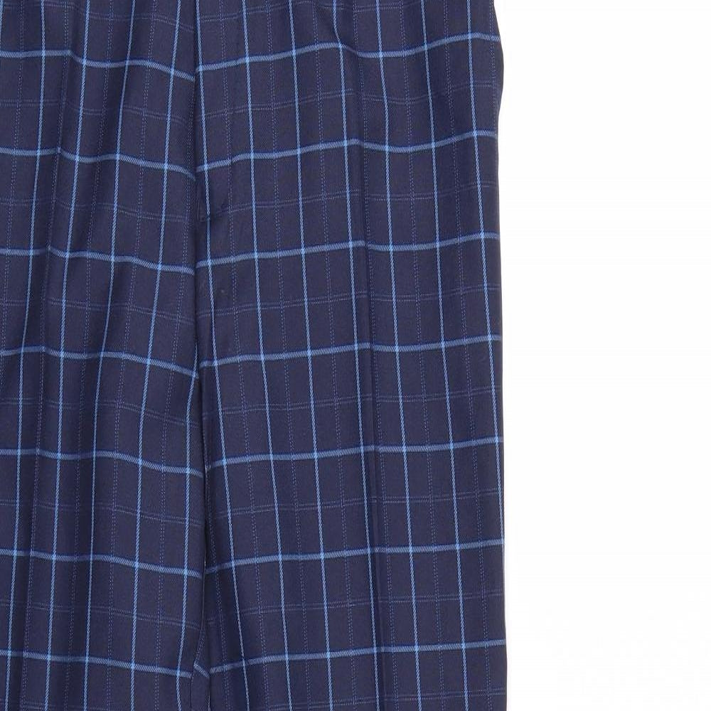 Preworn Womens Blue Check  Trousers  Size 14 L30 in