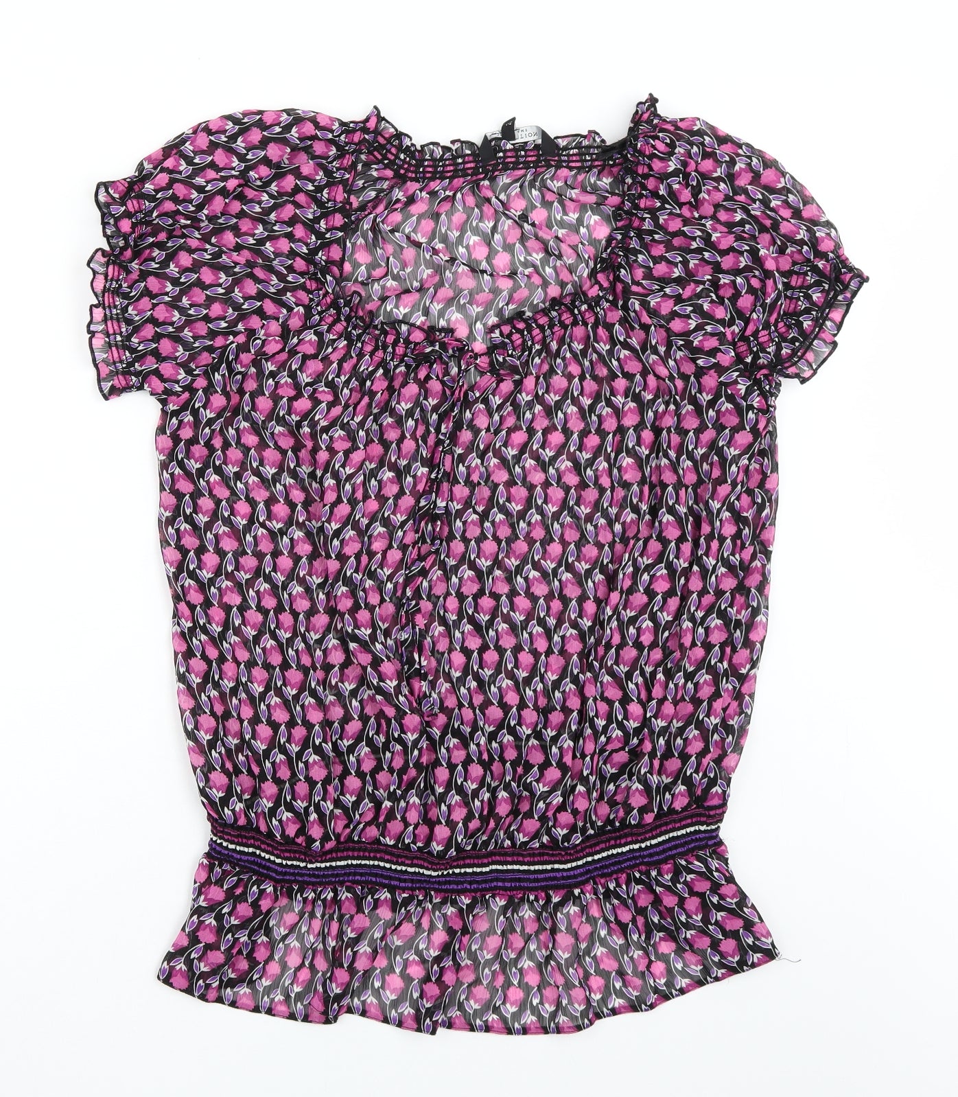Debenmhams Womens Black Floral  Basic T-Shirt Size 20