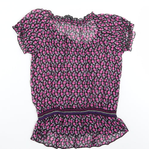 Debenmhams Womens Black Floral  Basic T-Shirt Size 20