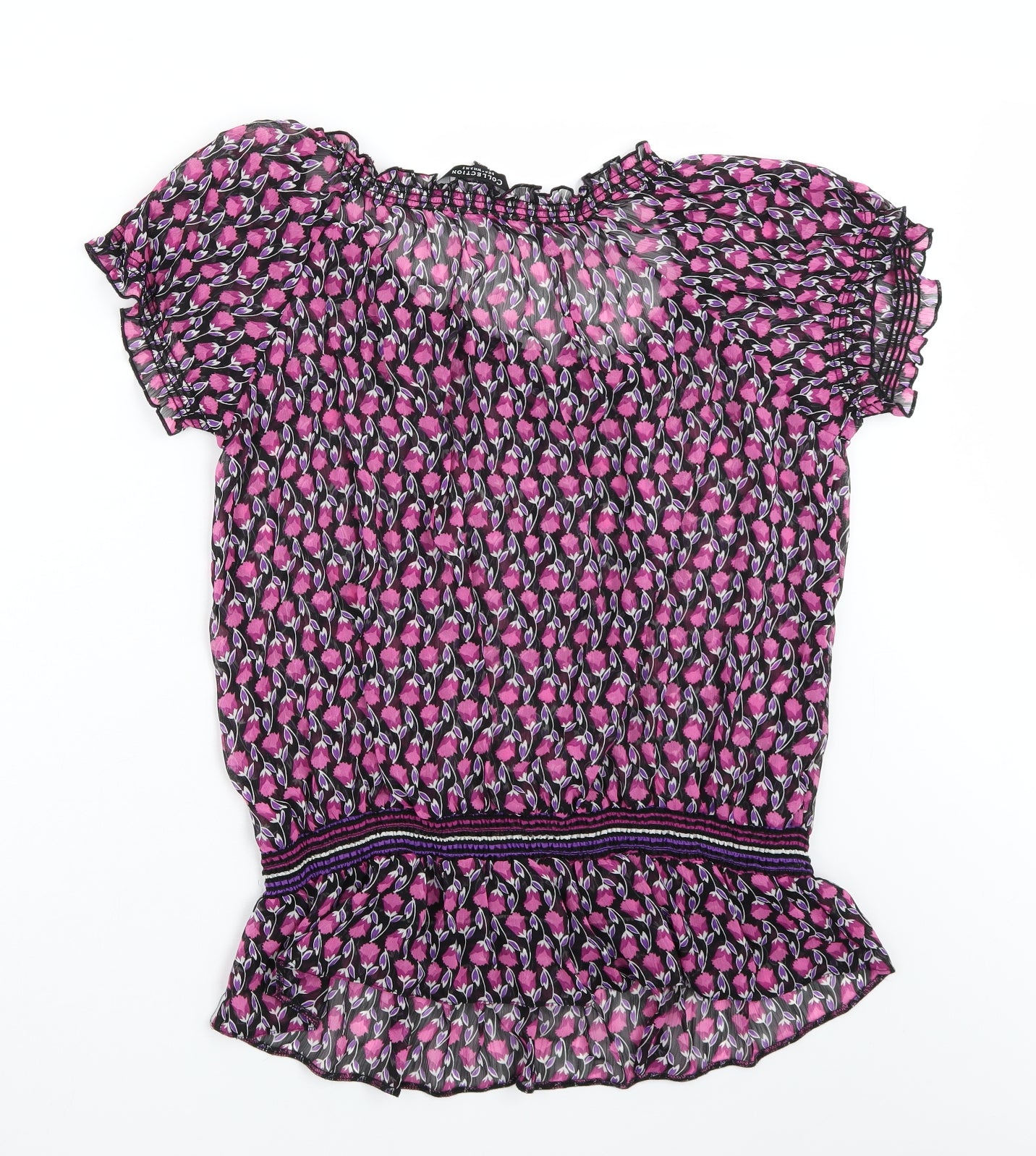 Debenmhams Womens Black Floral  Basic T-Shirt Size 20