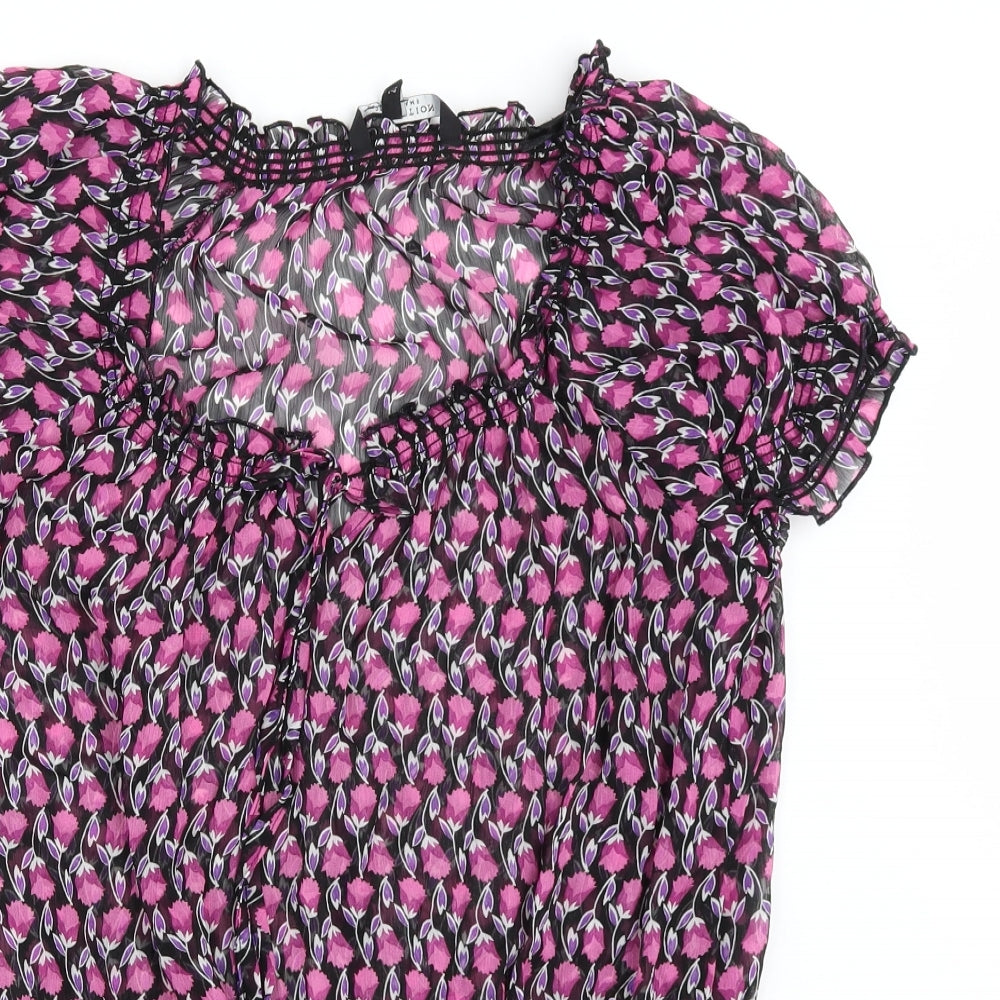 Debenmhams Womens Black Floral  Basic T-Shirt Size 20