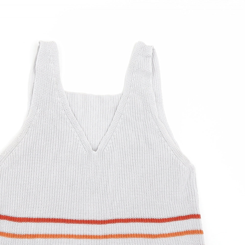 Preworn Womens Grey Striped  Basic Tank Size M