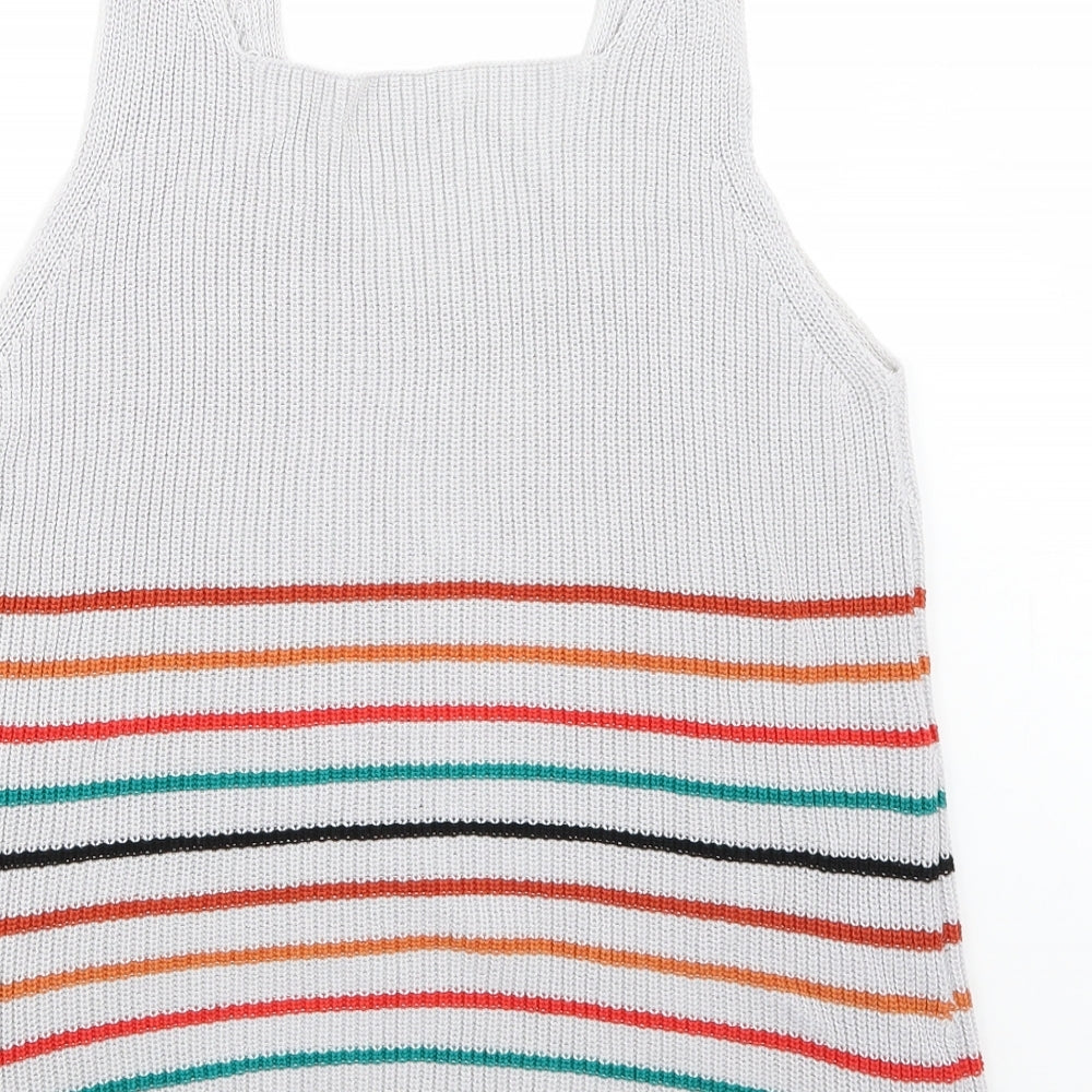 Preworn Womens Grey Striped  Basic Tank Size M