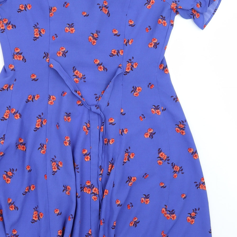 Papaya Womens Blue Floral  A-Line  Size 10