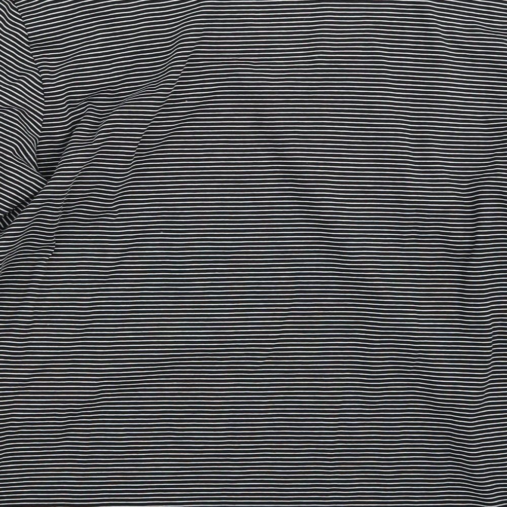 Jacqueline de Yong Womens Black Striped  Basic T-Shirt Size L