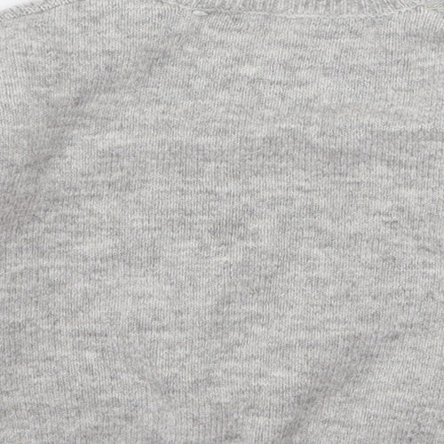 NEXT Girls Grey Geometric Knit Pullover Jumper Size 5 Years  - Love hearts