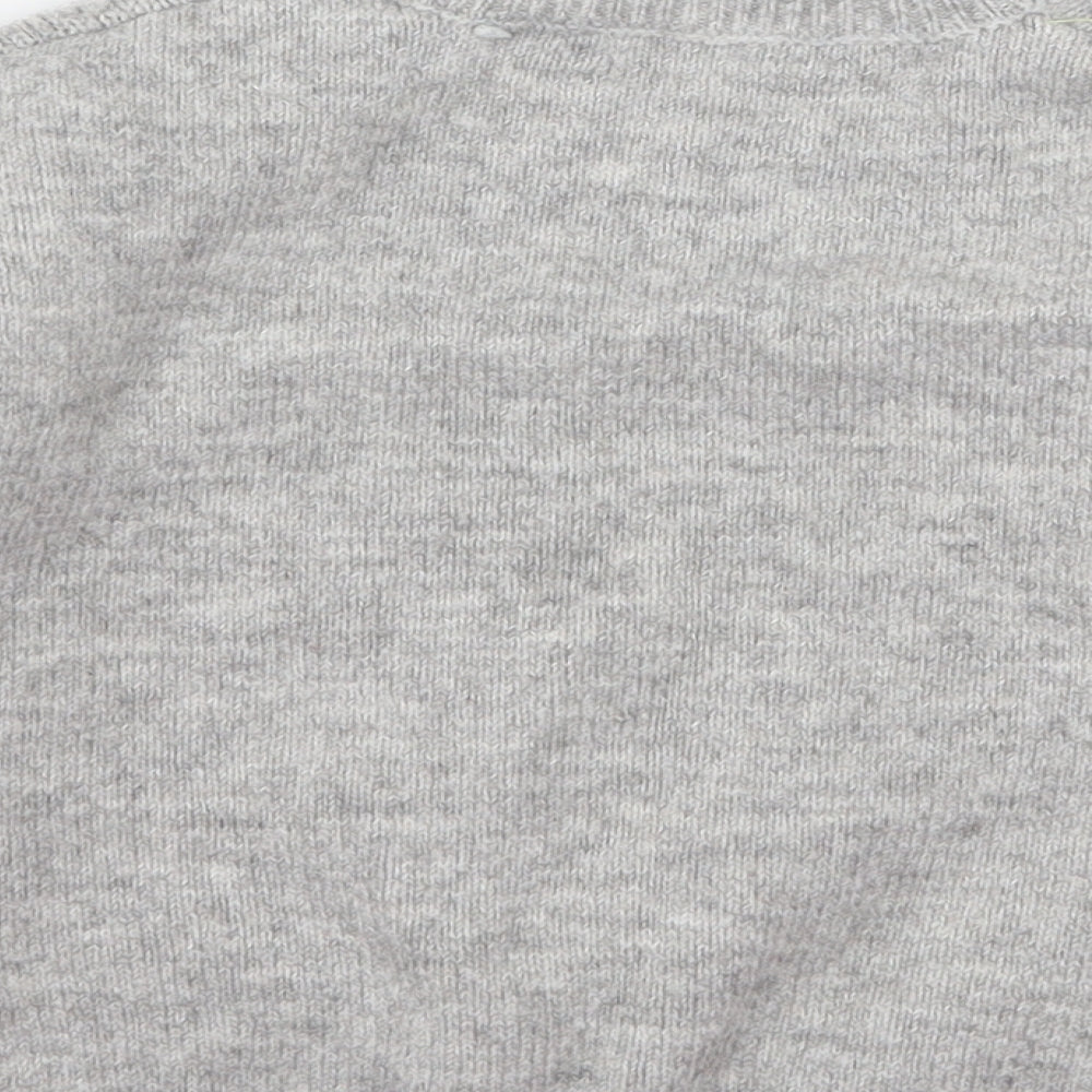 NEXT Girls Grey Geometric Knit Pullover Jumper Size 5 Years  - Love hearts