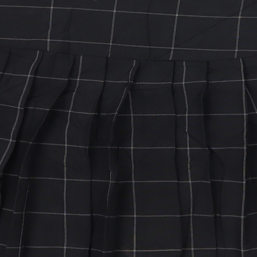 Select Womens Black Check  Pleated Skirt Size 8