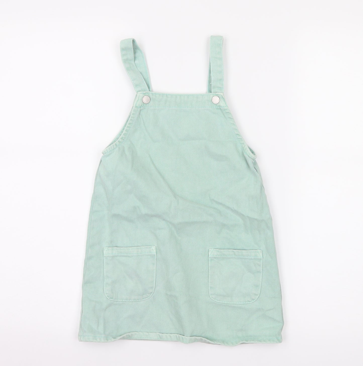 NEXT Girls Green  Denim Pinafore/Dungaree Dress  Size 4-5 Years