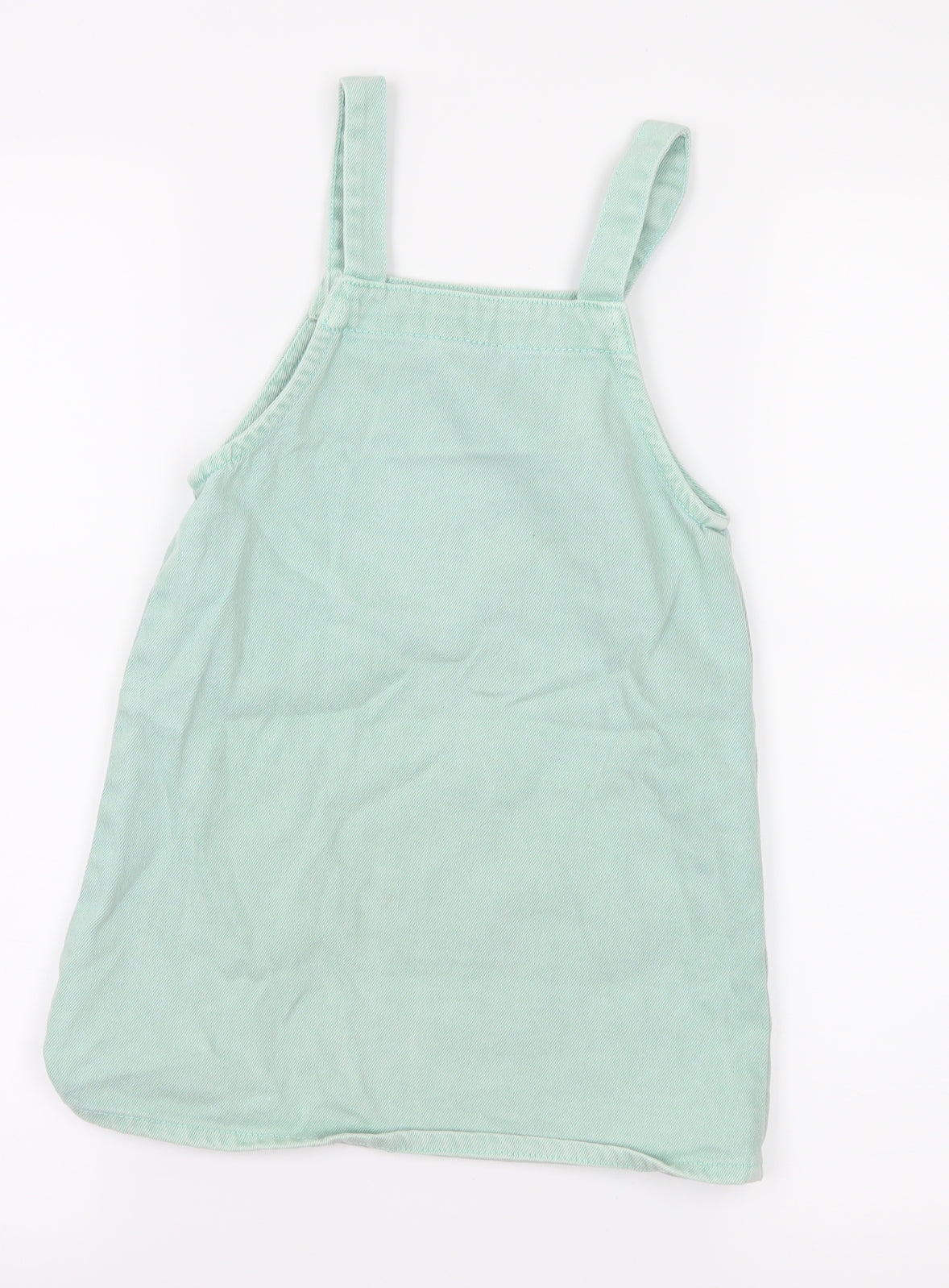 NEXT Girls Green  Denim Pinafore/Dungaree Dress  Size 4-5 Years