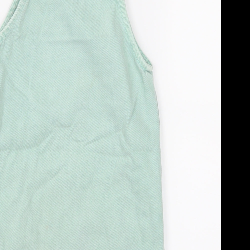 NEXT Girls Green  Denim Pinafore/Dungaree Dress  Size 4-5 Years