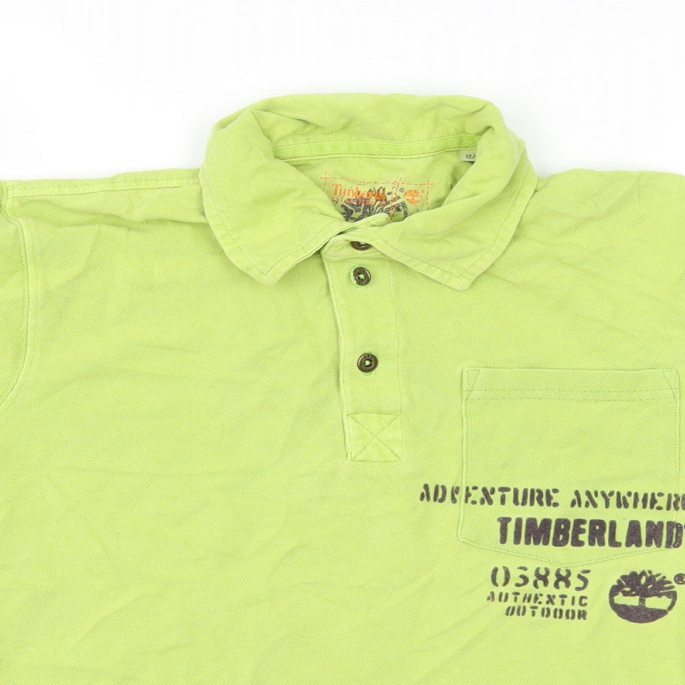 Timberland Boys Green  Jersey Basic T-Shirt Size 12 Years