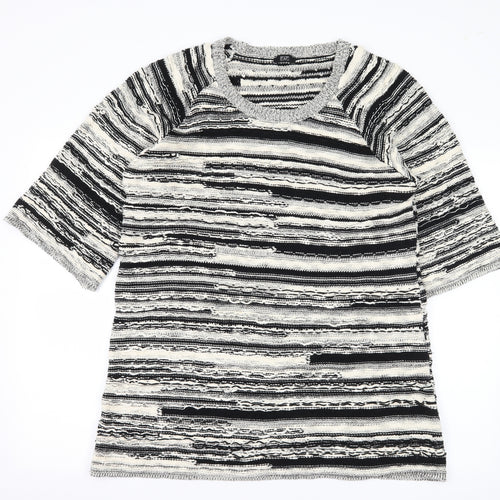 F&F Womens Ivory Striped Knit Pullover Jumper Size 14