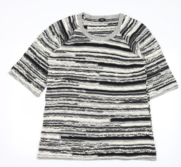 F&F Womens Ivory Striped Knit Pullover Jumper Size 14