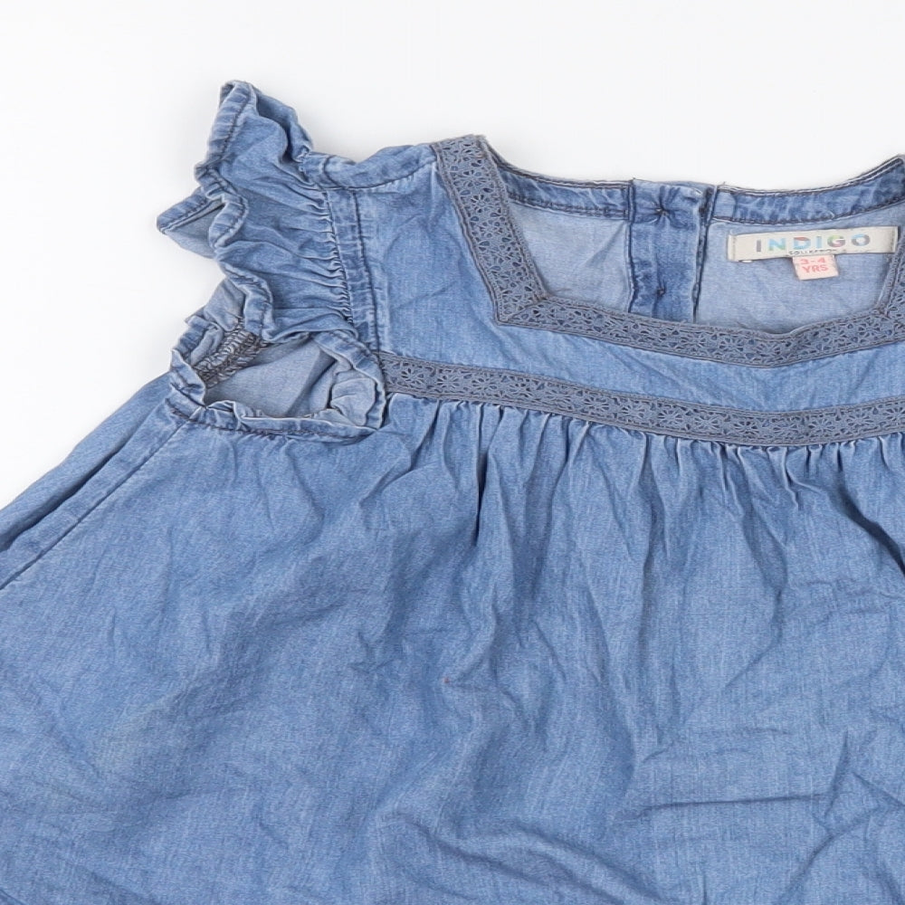 Indigo Girls Blue  Denim A-Line  Size 3-4 Years