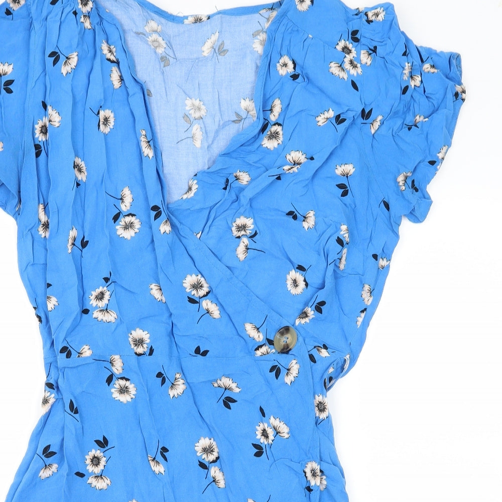 Atmosphere Womens Blue Floral  Wrap Dress  Size 16