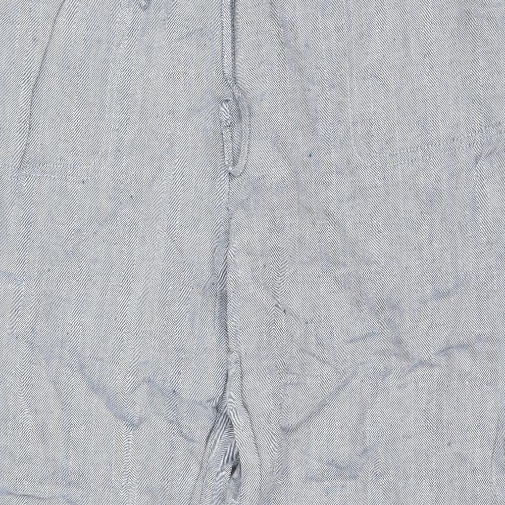 Marks and Spencer Womens Blue Herringbone  Trousers  Size 14 L29 in