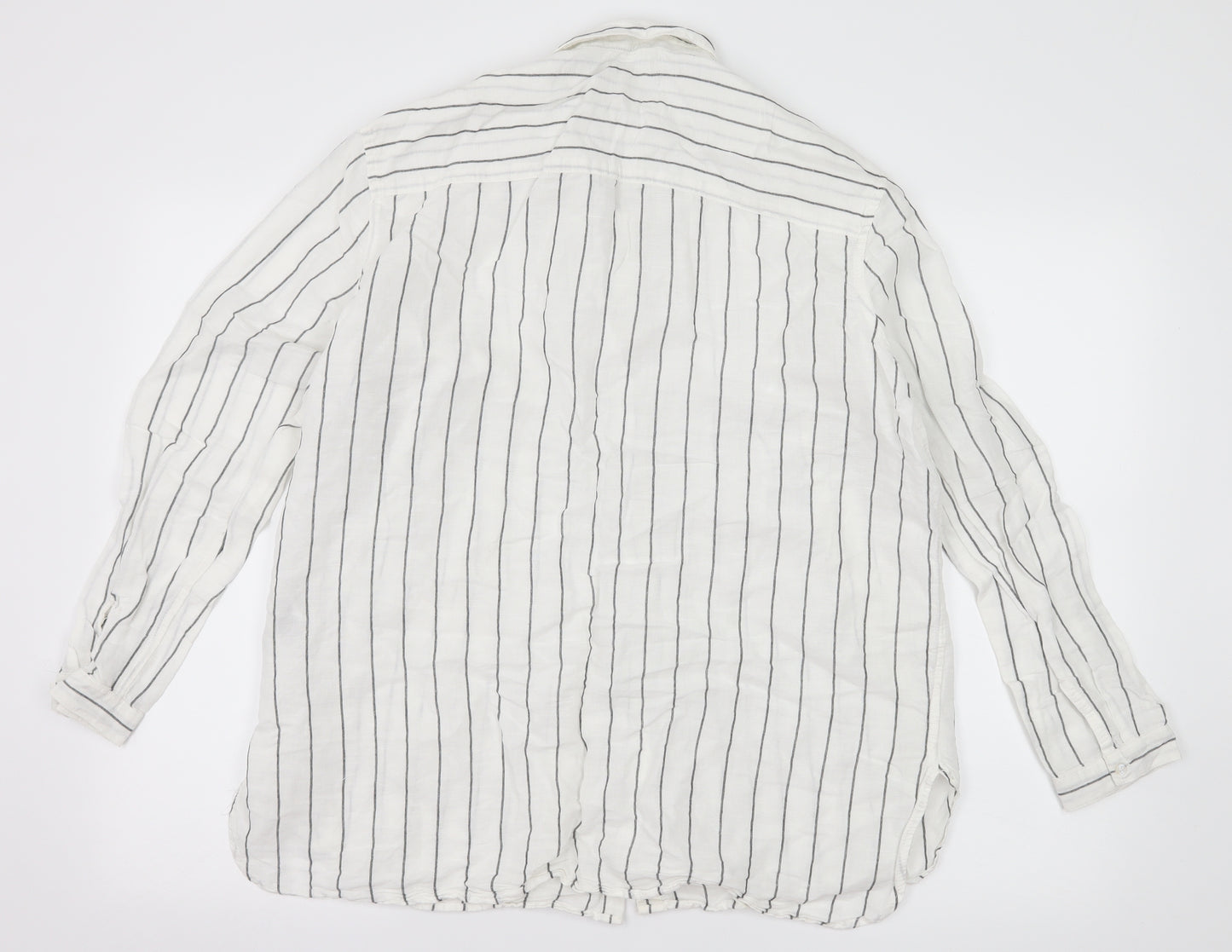 Marks and Spencer Womens White Striped  Basic Blouse Size 16