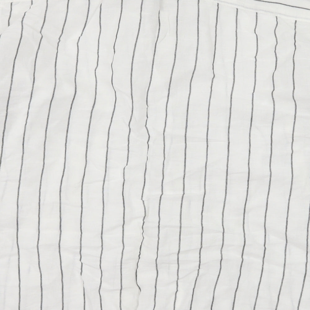 Marks and Spencer Womens White Striped  Basic Blouse Size 16