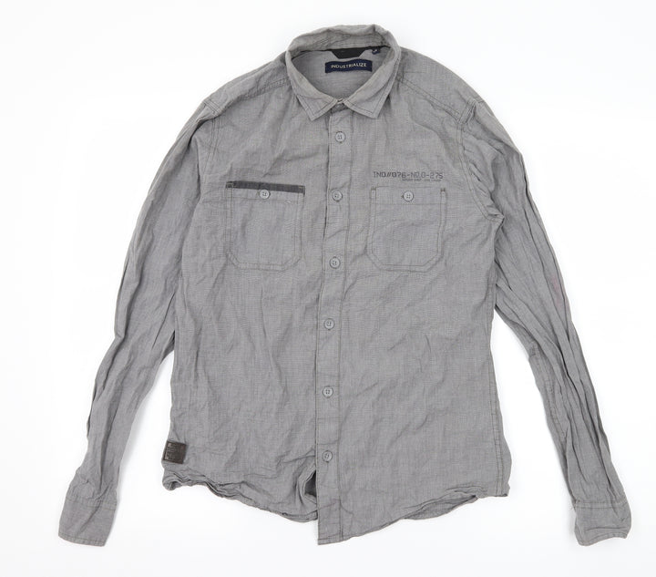 Industrialize Mens Grey Button-Up Size S