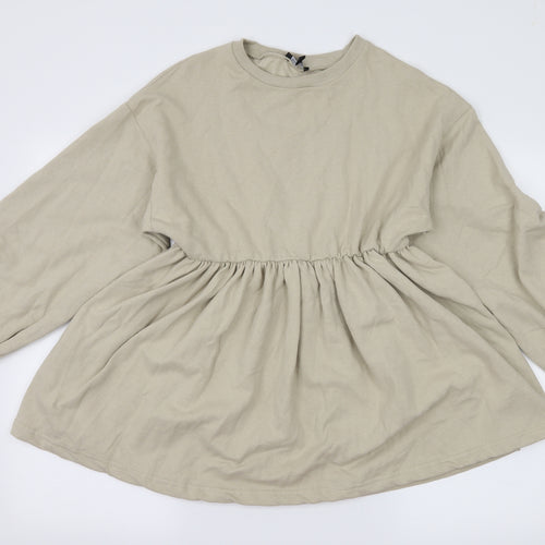 Boohoo Womens Beige  Jersey Skater Dress  Size 4