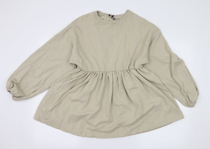 Boohoo Womens Beige Jersey Skater Dress Size 4