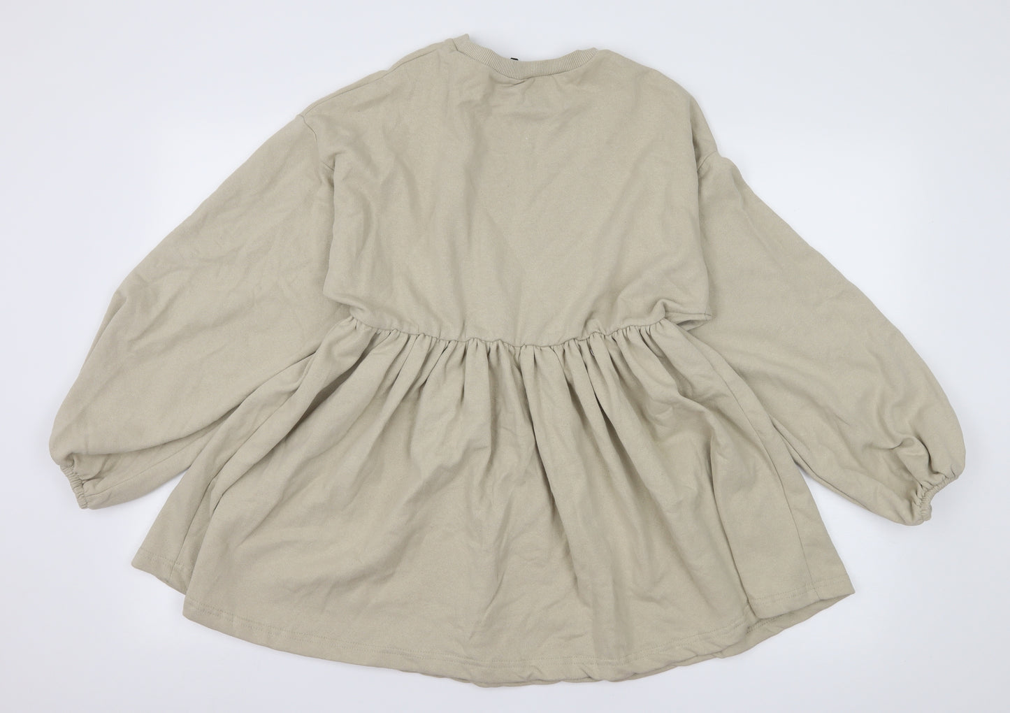 Boohoo Womens Beige  Jersey Skater Dress  Size 4