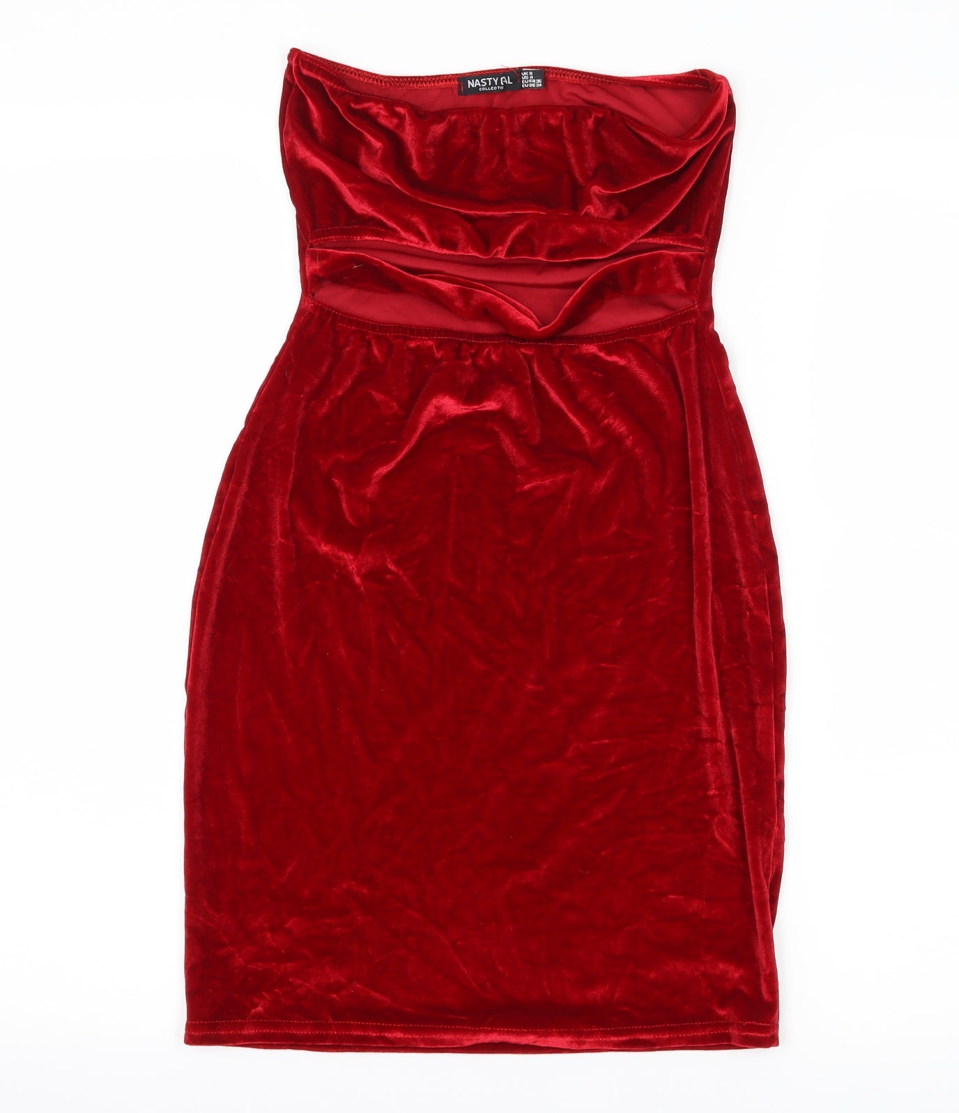 Nasty Gal Womens Red  Velvet Bodycon  Size 8