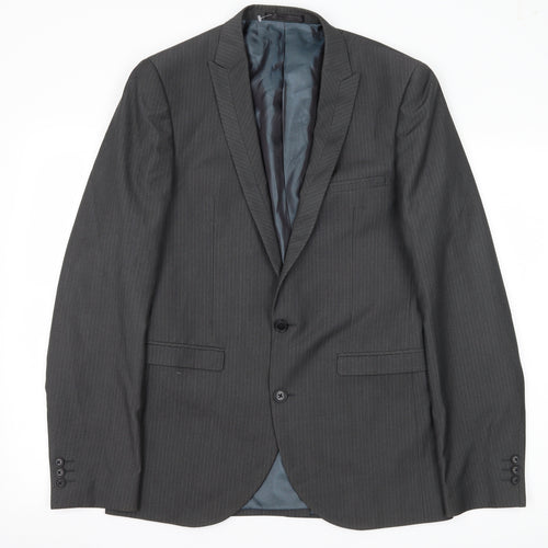 NEXT Mens Grey Striped  Jacket Suit Jacket Size M