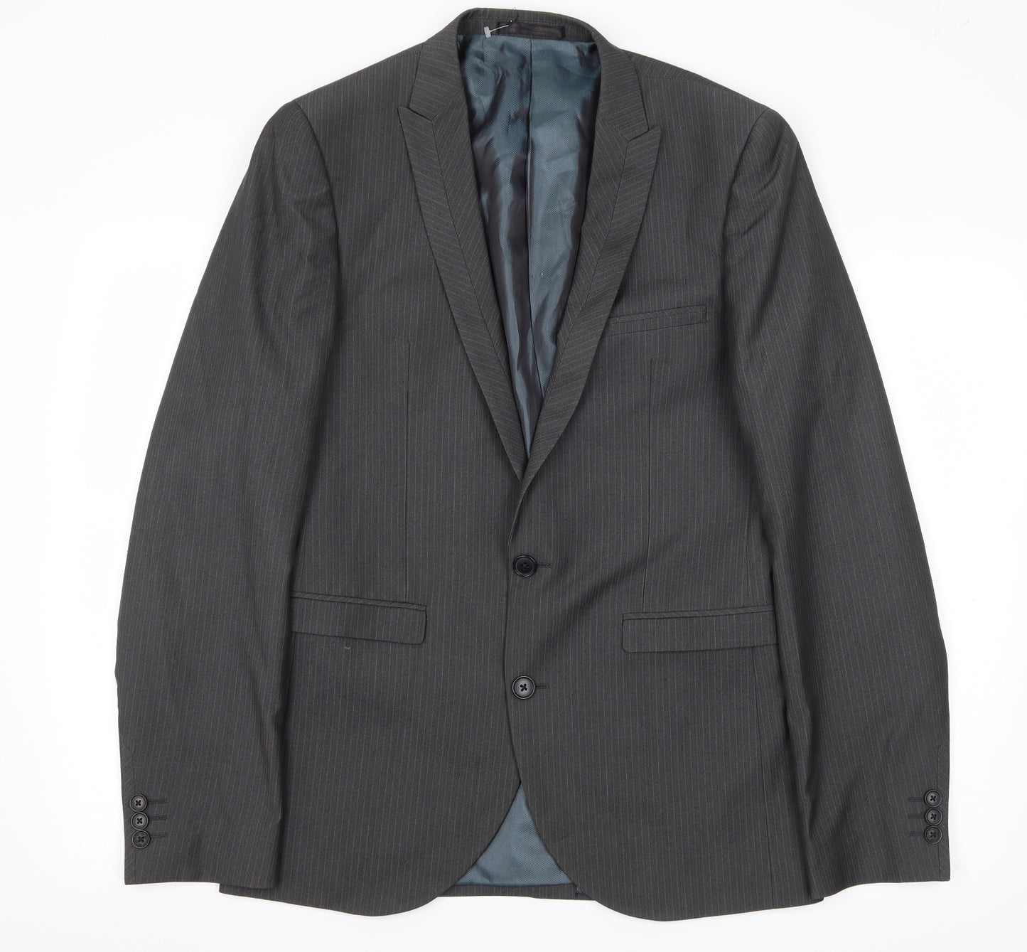 NEXT Mens Grey Striped  Jacket Suit Jacket Size M