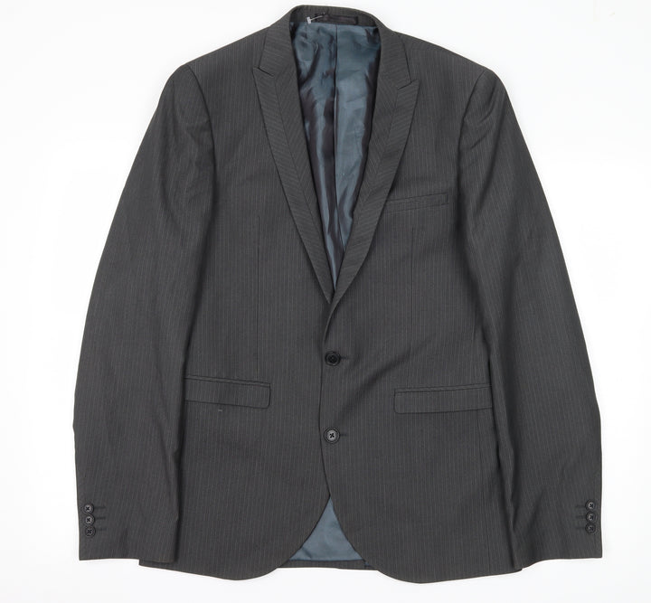 NEXT Mens Grey Striped  Jacket Suit Jacket Size M