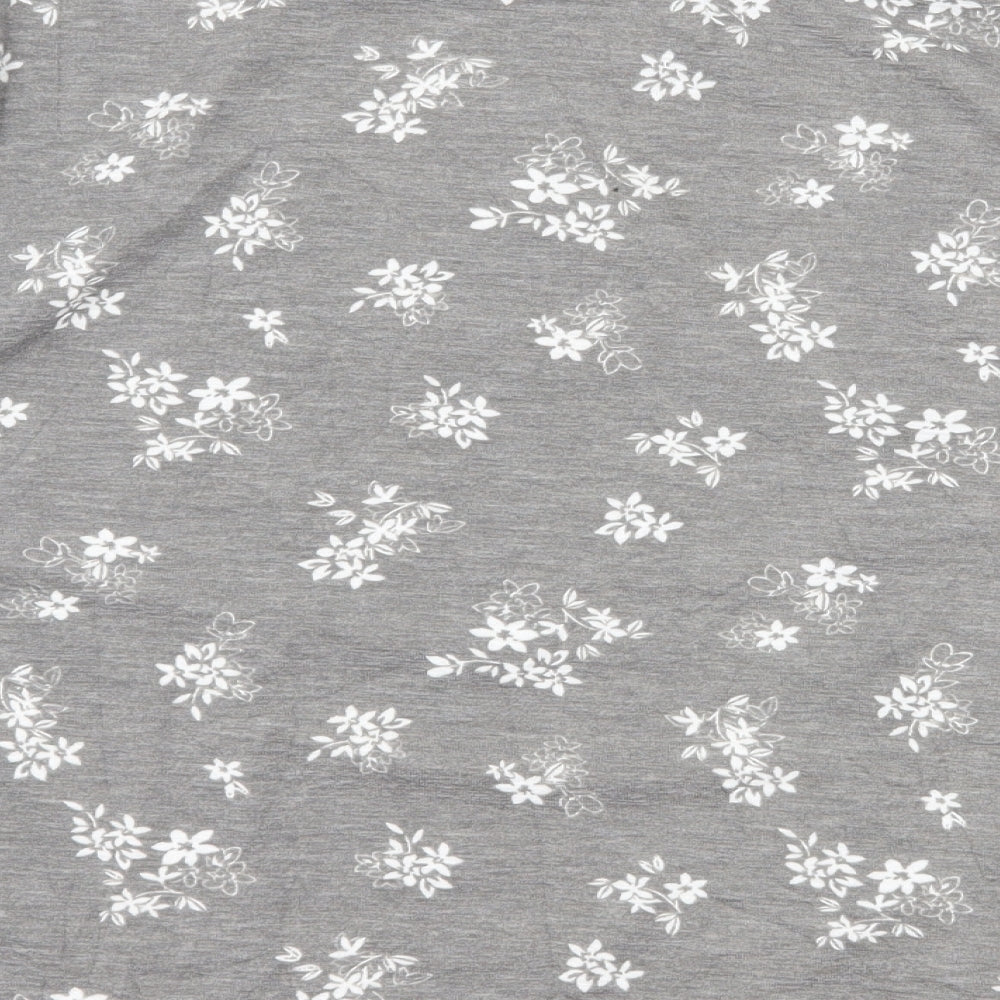 Marks and Spencer Womens Grey Floral Jersey Pullover Sweatshirt Size 12