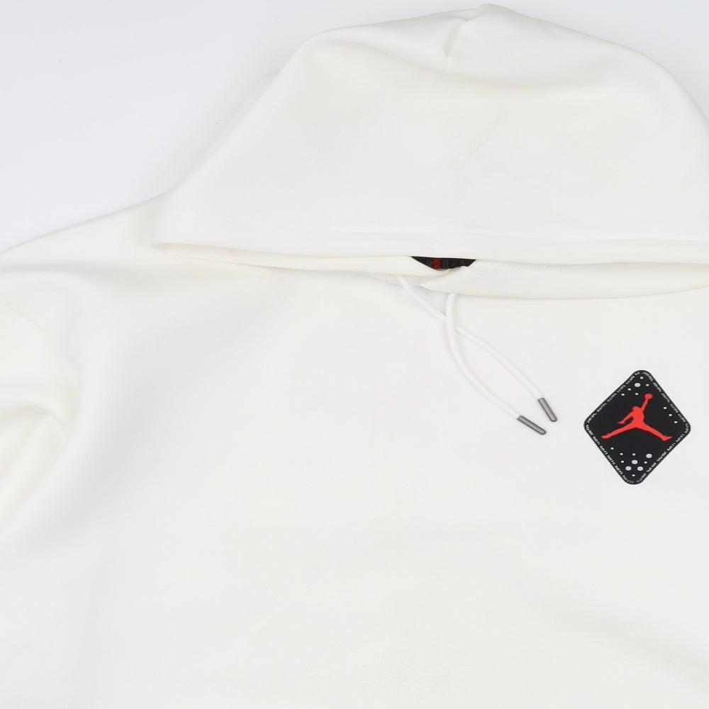 Nike Air Jordan Mens White  Jersey Pullover Hoodie Size 2XL