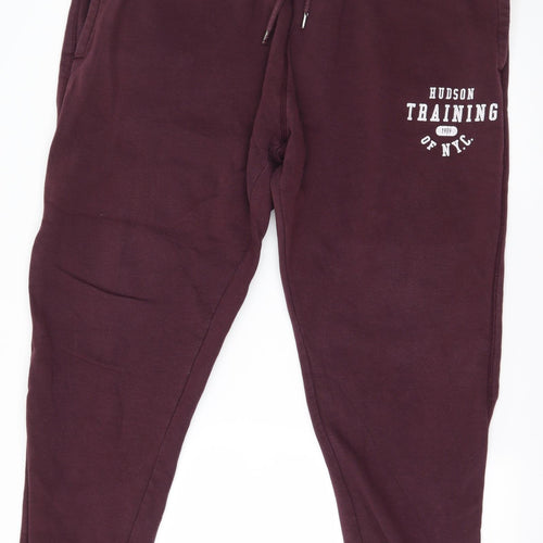 George Mens Purple  Jersey Jogger Trousers Size 2XL L27 in