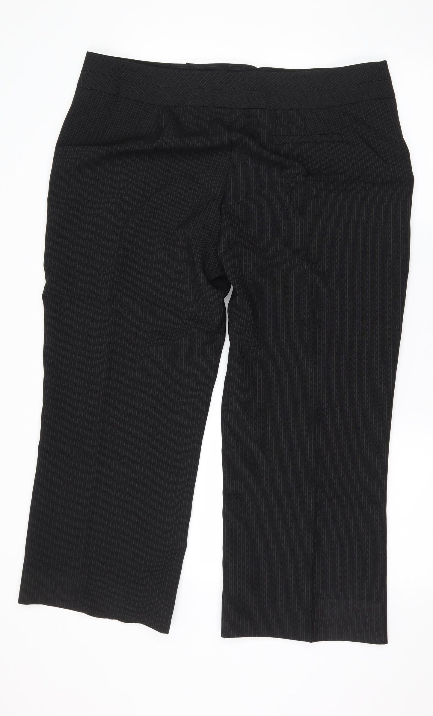 BHS Womens Black Striped  Trousers  Size 18 L25 in