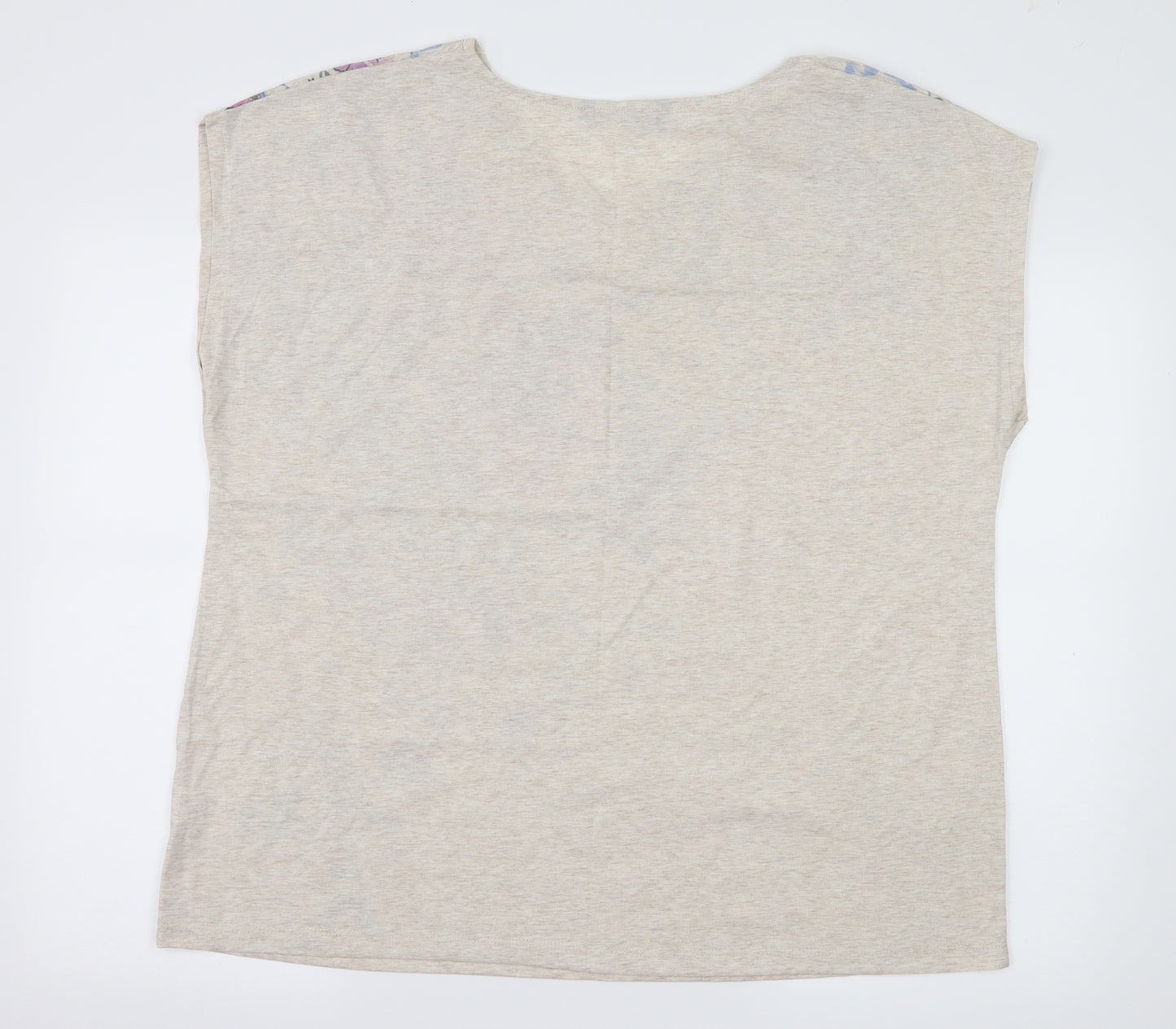 Bonmarché Womens Ivory Floral Jersey Basic T-Shirt Size 20